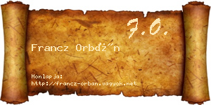 Francz Orbán névjegykártya